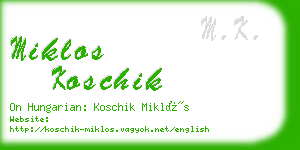 miklos koschik business card